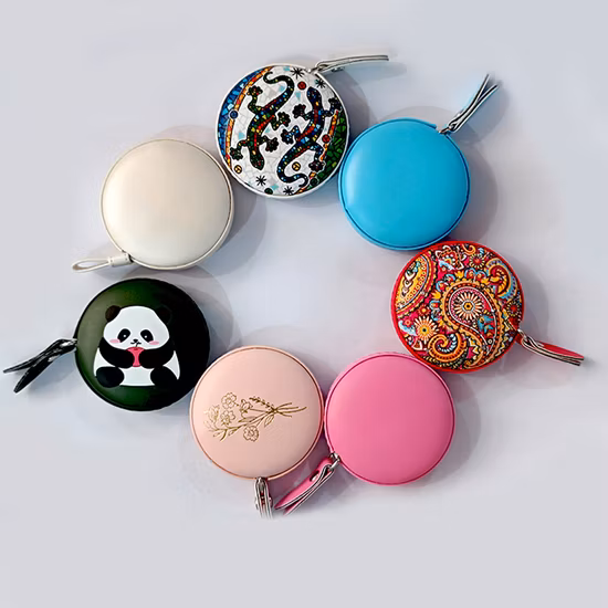 Custom Logo Round Retractable Tailor Keychain Tape Measuring Tape